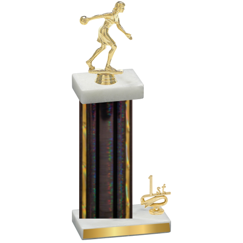 Accented Single Black Glacier First Place Bowling Trophy