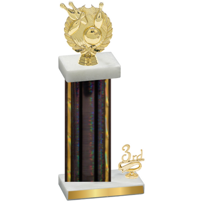 Accented Single Black Glacier Third Place Bowling Trophy