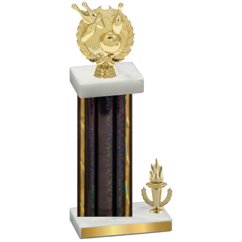 Accented Single Black Glacier Victory Bowling Trophy