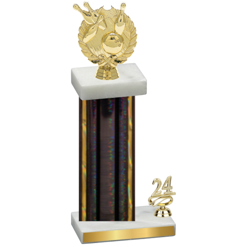 Accented Single Black Glacier Year Bowling Trophy