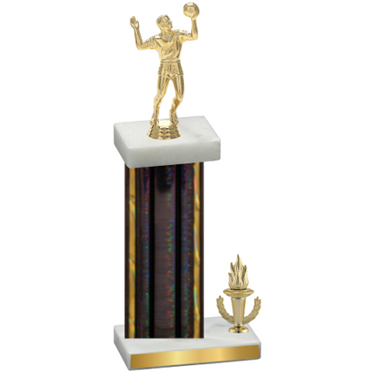 Accented Single Black Glacier Victory Volleyball Trophy