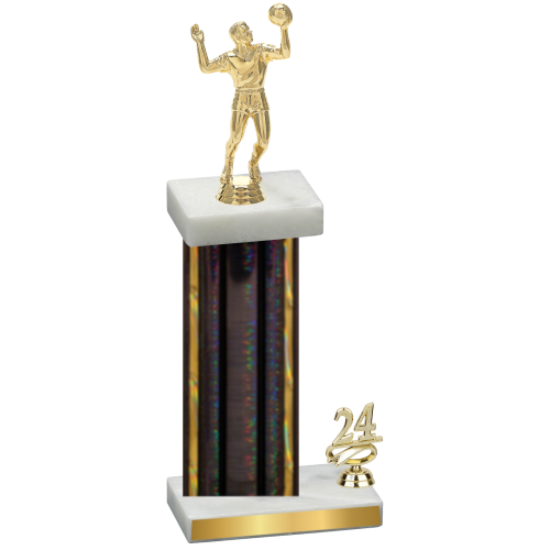 Accented Single Black Glacier Year Volleyball Trophy