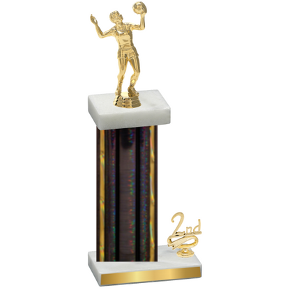 Accented Single Black Glacier Second Place Volleyball Trophy