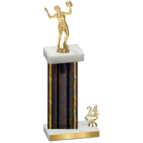 Accented Single Black Glacier Year Volleyball Trophy