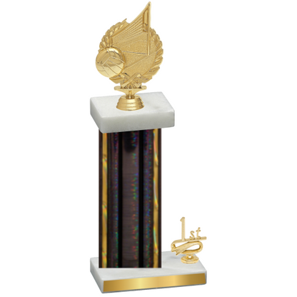 Accented Single Black Glacier First Place Volleyball Trophy