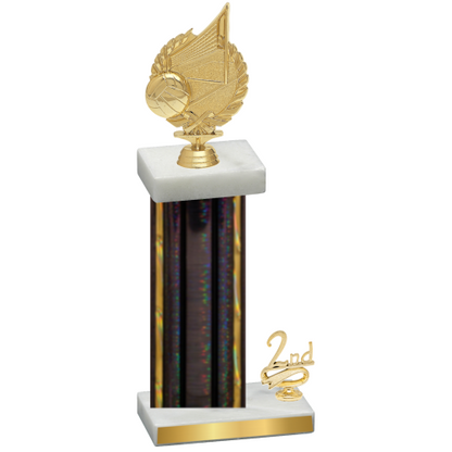 Accented Single Black Glacier Second Place Volleyball Trophy