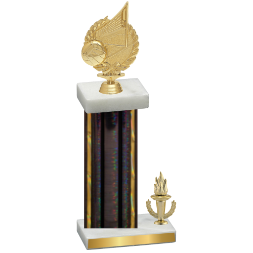 Accented Single Black Glacier Victory Volleyball Trophy