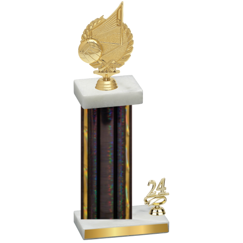 Accented Single Black Glacier Year Volleyball Trophy