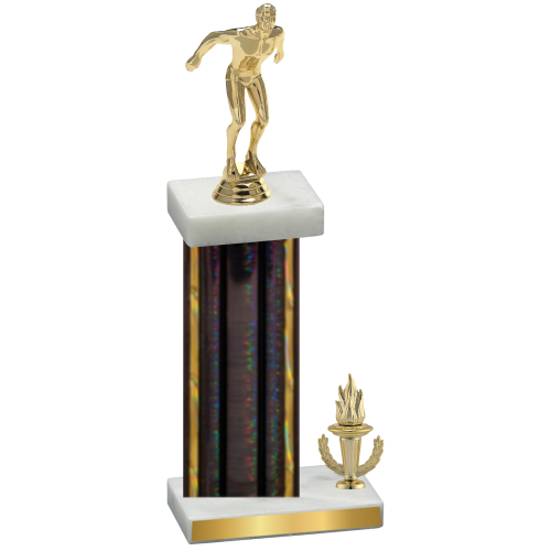 Accented Single Black Glacier Victory Swimming Trophy