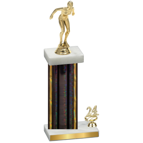 Accented Single Black Glacier Year Tennis Trophy