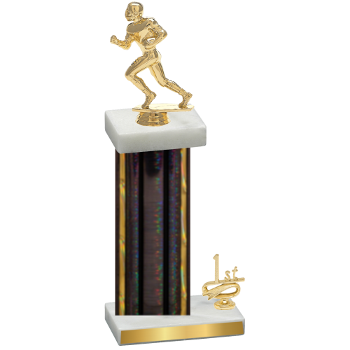 Accented Single Black Glacier First Place Football Trophy