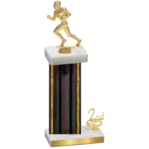 Accented Single Black Glacier Second Place Football Trophy