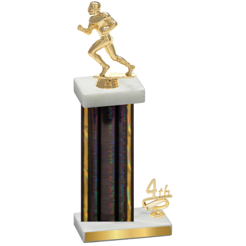 Accented Single Black Glacier Fourth Place Football Trophy