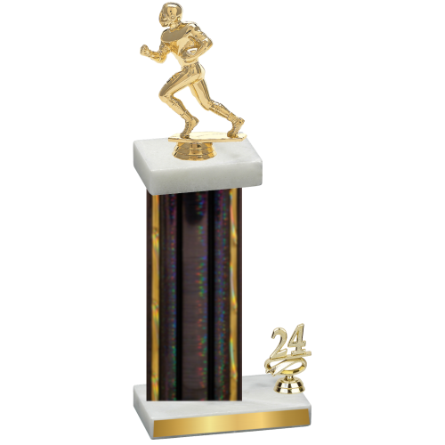 Accented Single Black Glacier Year Football Trophy