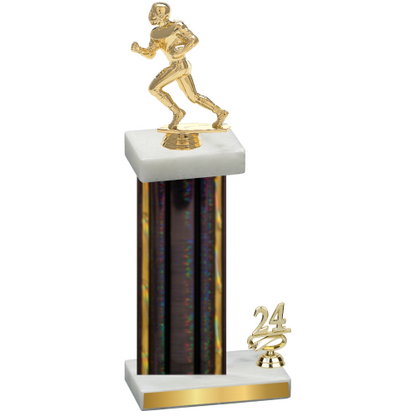 Accented Single Black Glacier Year Football Trophy