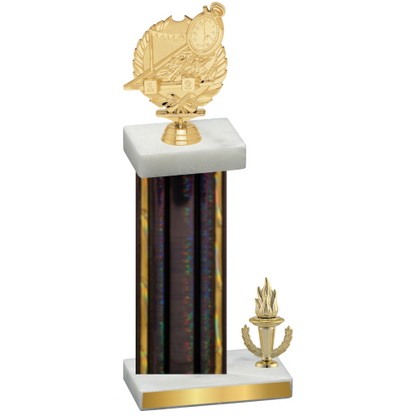 Accented Single Black Glacier Victory Swimming Trophy