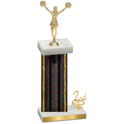 Accented Single Black Glacier Second Place Cheerleading Trophy