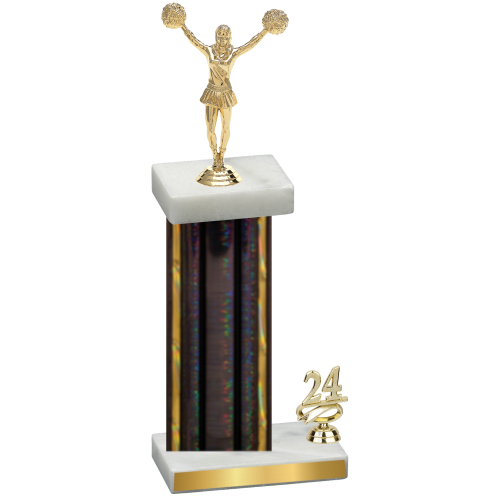 Accented Single Black Glacier Year Cheerleading Trophy