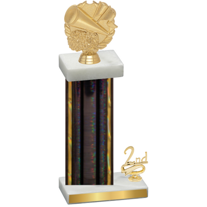 Accented Single Black Glacier Second Place Cheerleading Trophy