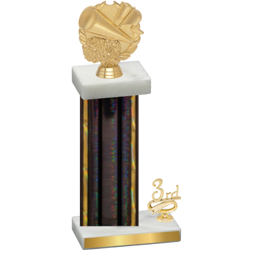 Accented Single Black Glacier Third Place Cheerleading Trophy