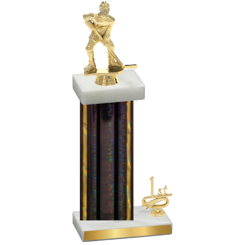 Accented Single Black Glacier First Place Hockey Trophy