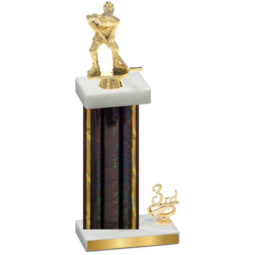 Accented Single Black Glacier Third Place Hockey Trophy