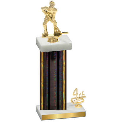 Accented Single Black Glacier Fourth Place Hockey Trophy