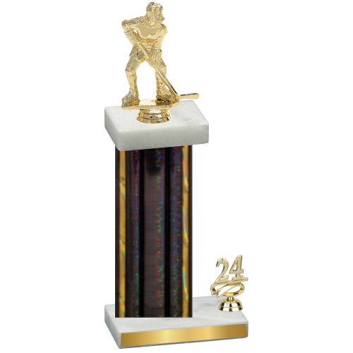 Accented Single Black Glacier Year Hockey Trophy