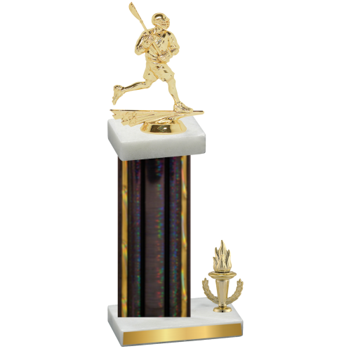 Accented Single Black Glacier Victory Lacrosse Trophy