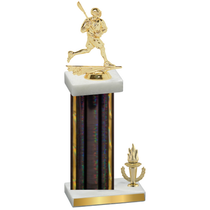 Accented Single Black Glacier Victory Lacrosse Trophy