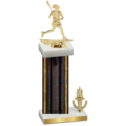 Accented Single Black Glacier Victory Lacrosse Trophy