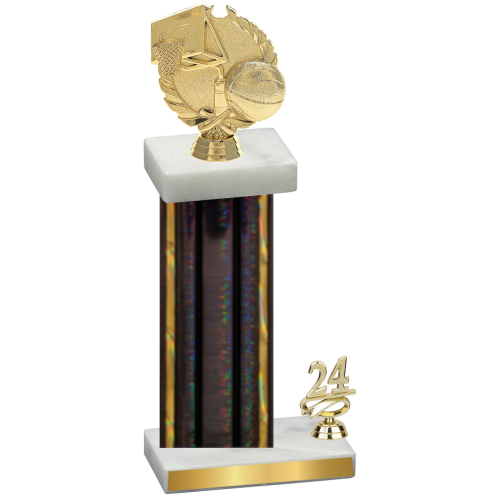 Accented Single Black Glacier Year Basketball Trophy