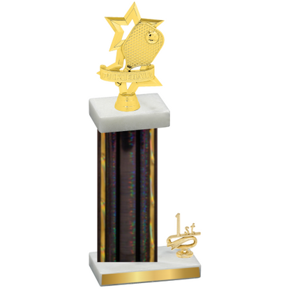 Accented Single Black Glacier First Place Pickleball Trophy