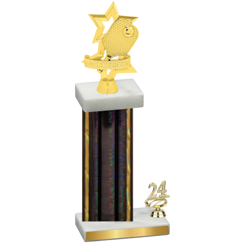 Accented Single Black Glacier Year Pickleball Trophy