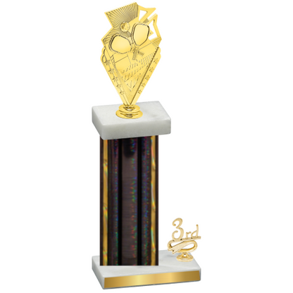 Accented Single Black Glacier Third Place Pickleball Trophy