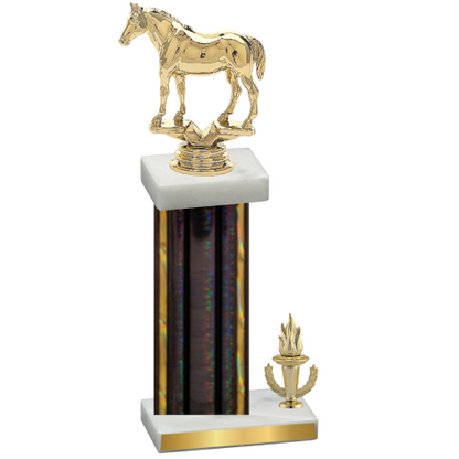 Accented Single Black Glacier Victory Horses Trophy