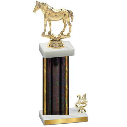 Accented Single Black Glacier Year Horses Trophy