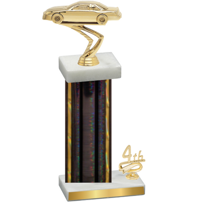 Accented Single Black Glacier Fourth Place Cars Trophy