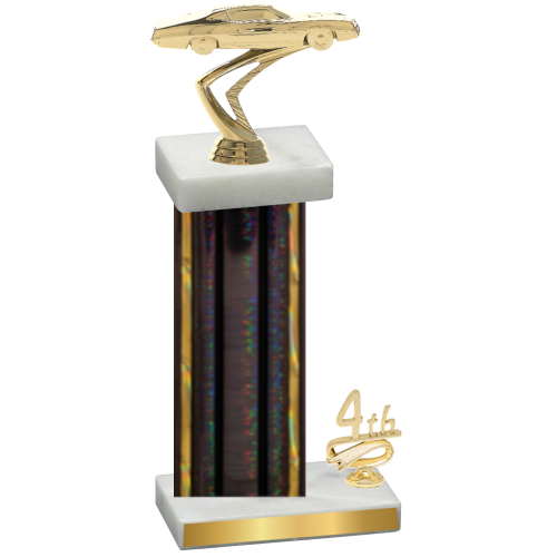 Accented Single Black Glacier Fourth Place Cars Trophy