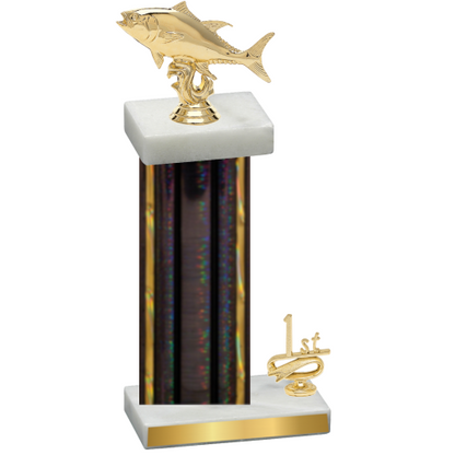 Accented Single Black Glacier First Place Fishing Trophy