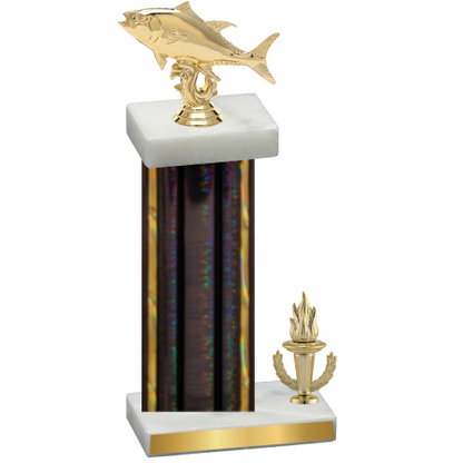 Accented Single Black Glacier Victory Fishing Trophy