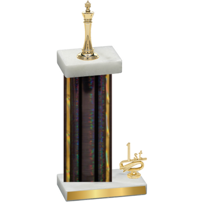 Accented Single Black Glacier First Place Chess Trophy