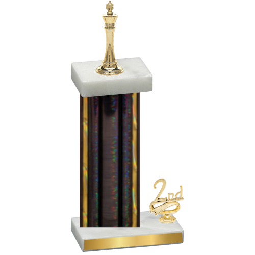 Accented Single Black Glacier Second Place Chess Trophy