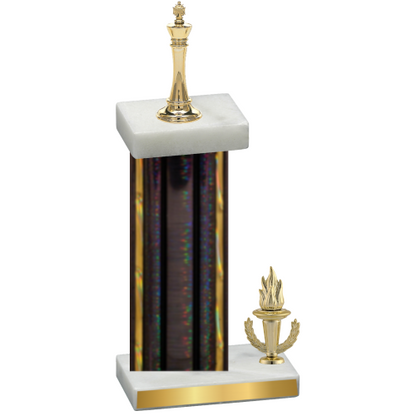 Accented Single Black Glacier Victory Chess Trophy