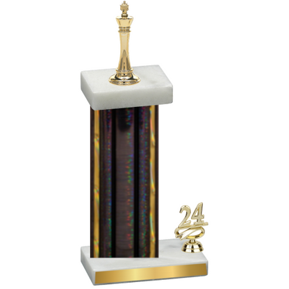 Accented Single Black Glacier Year Chess Trophy