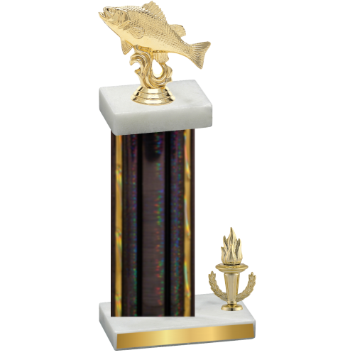 Accented Single Black Glacier Victory Fishing Trophy