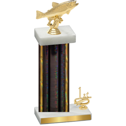 Accented Single Black Glacier First Place Fishing Trophy