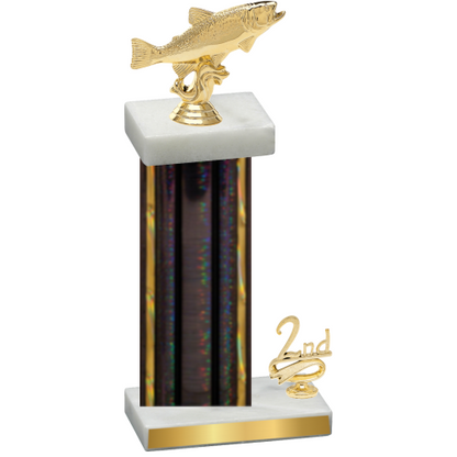 Accented Single Black Glacier Second Place Fishing Trophy