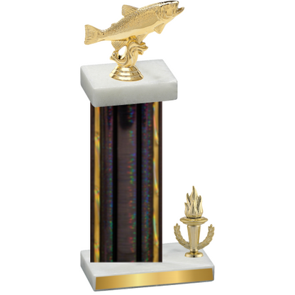 Accented Single Black Glacier Victory Fishing Trophy