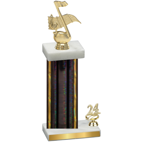 Accented Single Black Glacier Year Music Trophy